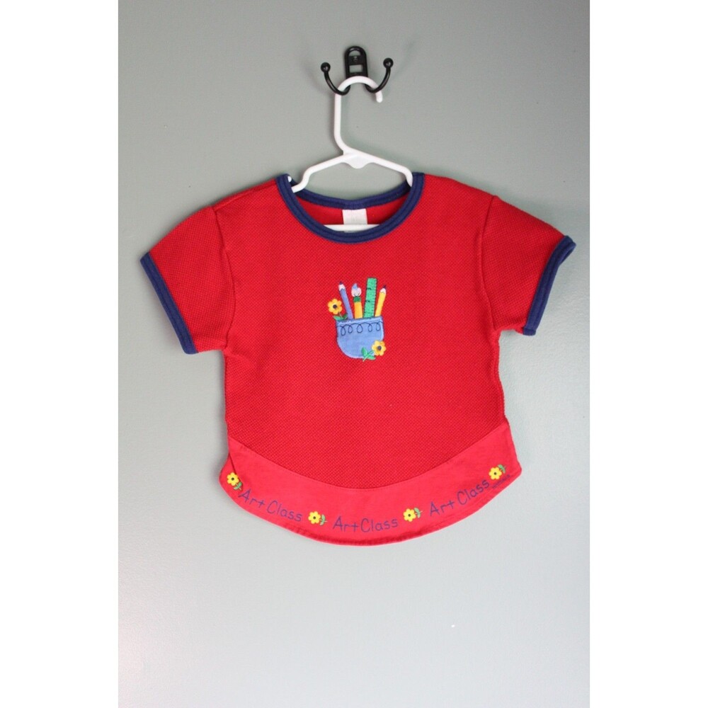 Vintage Healthtex Toddler Shirt Art Class School Red Short-sleeve Girls Size 3T